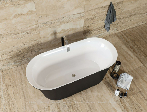 Ванна акриловая Aquanet Family Smart 170*78 см , белый глянец/черный матовый, 88778-GW-MB