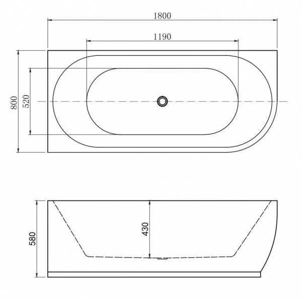 Акриловая ванна Aquanet Elegant A 180x80 3805N Matt Finish