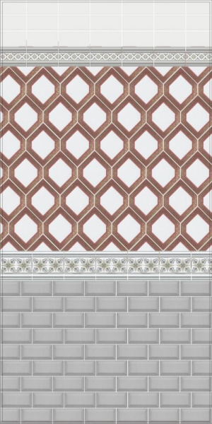 Бордюр Kerama Marazzi Клемансо 15х3,1 орнамент STG\A621\17000