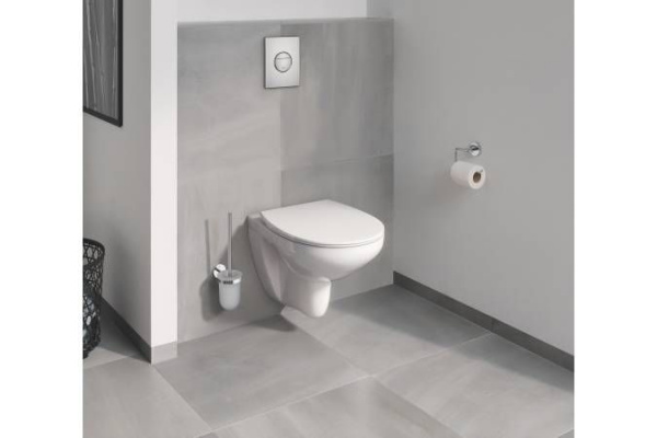 Сиденье с крышкой Grohe Bau Ceramic, дюропласт, Soft close, металлическое крепление, петли хром, аль