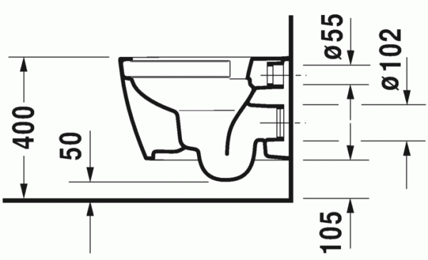 Унитаз подвесной компакт Duravit Me by Starck 370*480 без смывного обода, 2530090000