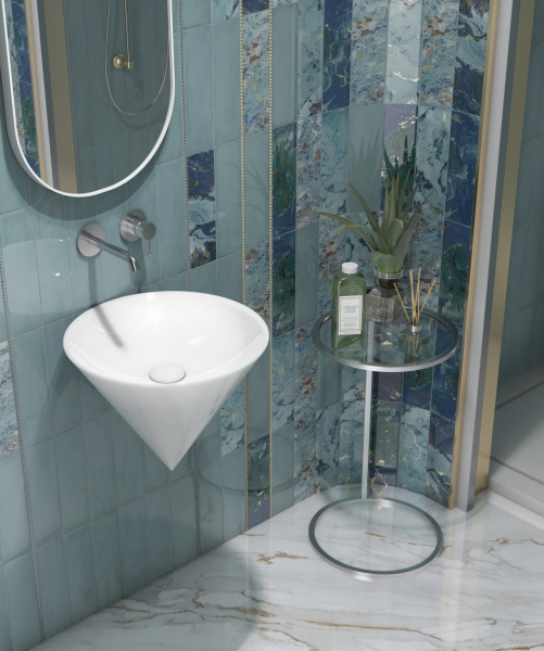 Раковина Kerama Marazzi Cono/Коно 44 с бортиком, встраиваемая сверху., CO.wbi.44
