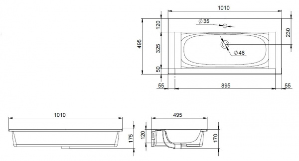 Раковина мебельная AM.PM SPIRIT 2.0 100 керамическая белый, M70AWCC1002WG