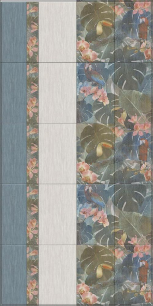 Бордюр Багет Kerama Marazzi Пальмовый лес синий 25x5,5 BLE012