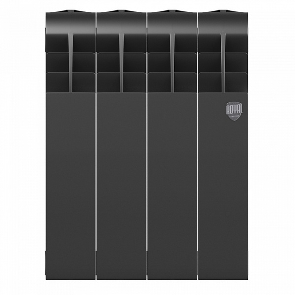 Радиатор биметаллический Royal Thermo BiLiner 350 /Noir Sable - 4 секции, черный графитовый, RTBNS35