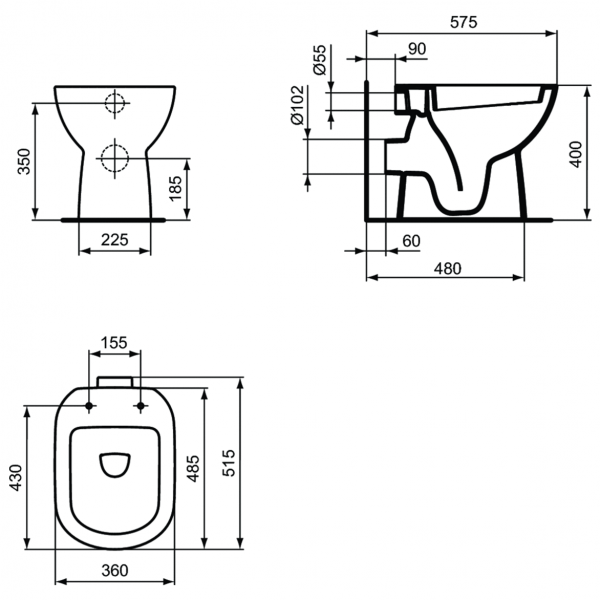 Унитаз-соло напольный Ideal Standard i.life A, T467301