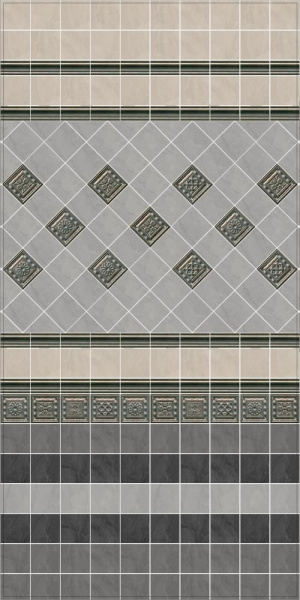 Полотно Kerama Marazzi Дегре серый, 30х40 из 12 частей 9,9х9,9 1299