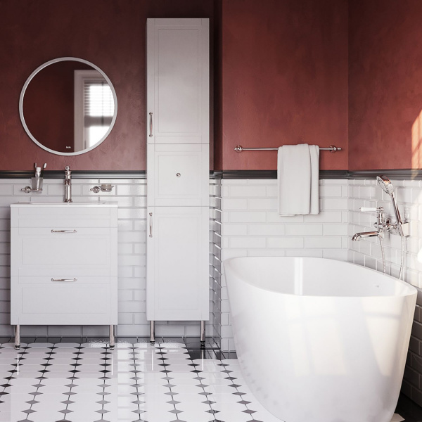 Тумба с раковиной IDDIS Oxford, напольная, 60 см, белая, OXF60W0i95K