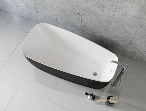 Ванна акриловая Aquanet  Family Trend 170*78 см , белый глянец/ черный матовый, 90778-GW-MB