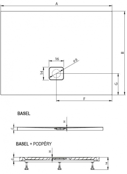 Душевой поддон Riho BASEL 408 140х80, DC180050000000S