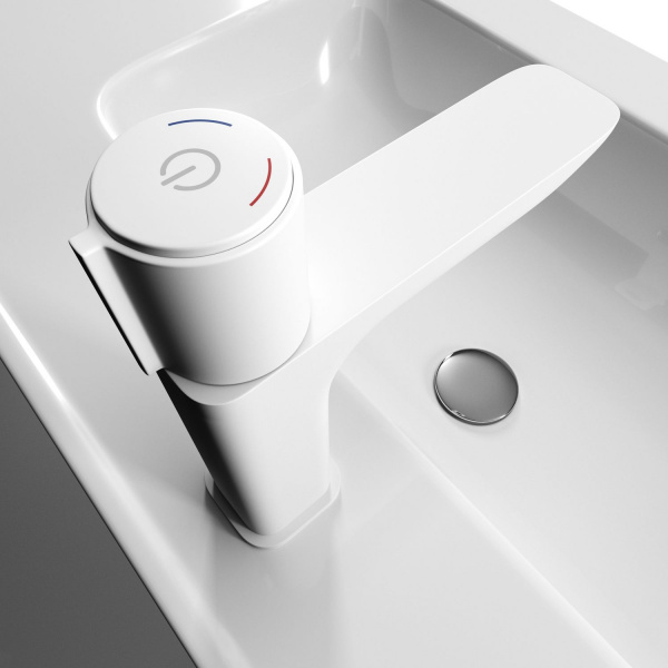 Смеситель для раковины  IDDIS Slide с управлением Push Control, белый, SLIWTBTi01