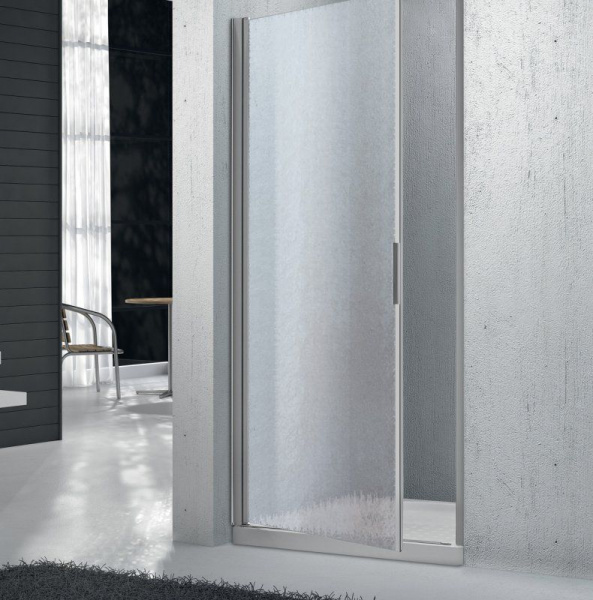 Душевая дверь BelBagno 850x1900, рифленое стекло, хромированный профиль, SELA-B-1-85-P-Cr