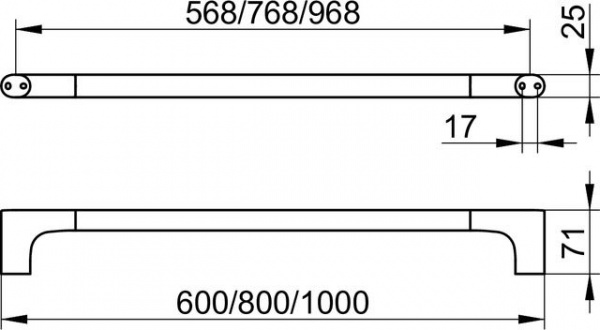 Полотенцедержатель Keuco Edition 400, 60 см, хром, 11501010600