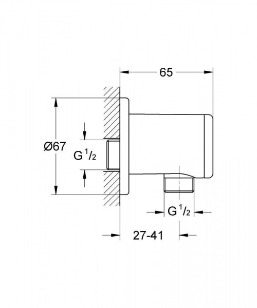 Шланговое подключение Grohe Relexa, хром матовый, 28626000