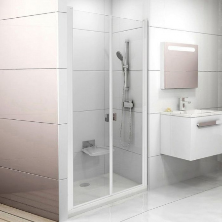 Душевые двери Ravak Chrome CSDL2 (Душевые двери Ravak Chrome CSDL2-90 белый+стекло Transparent, 0QV7C10LZ1)