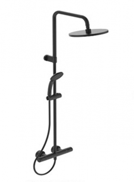 Промо-комплект Ideal Standard: душевая система CERATHERM T25 silk black + набор аксессуаров IOM