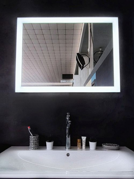 Зеркало Aqua de Marco Элтон 100*70 см, с LED-подсветкой, антизапотевание, многофункциональный сенсор