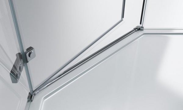 Душевая кабина BelBagno Kraft 900x900x1950, прозрачное стекло, хромированный профиль, левый, KRAFT-P