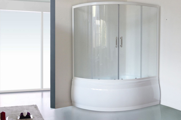 Шторка для ванны Royal Bath 140х95х150 см, прозрачное стекло, RB 140ALP-T