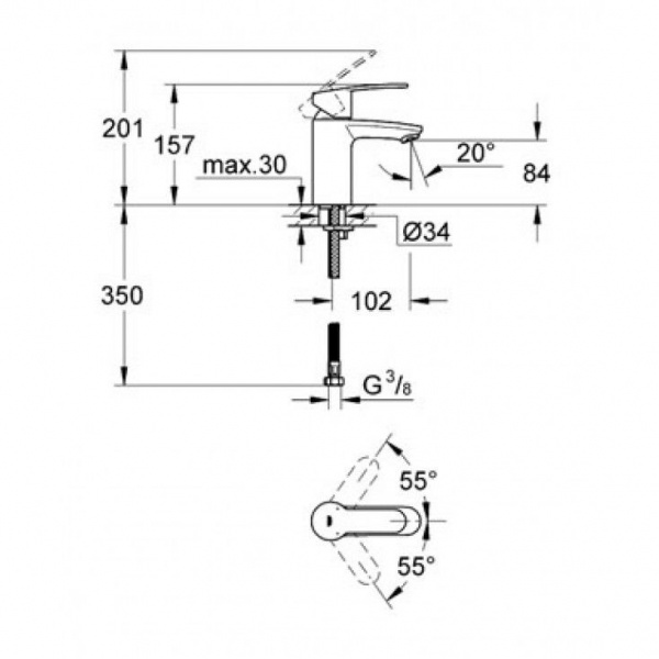 Смеситель для раковины Grohe Eurostyle Cosmopolitan, хром, 3246820E