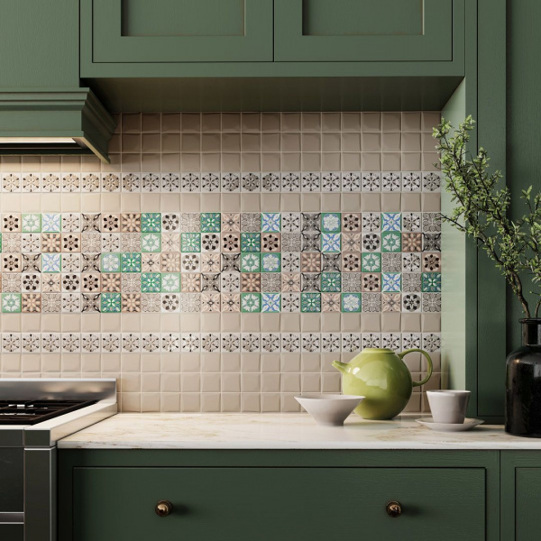 Вставка Kerama Marazzi Анвер 5 4,85x4,85 зеленый, OS\B175\21052