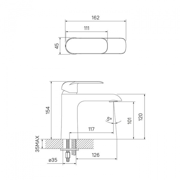 Смеситель для умывальника IDDIS Calipso, CALSB00i01