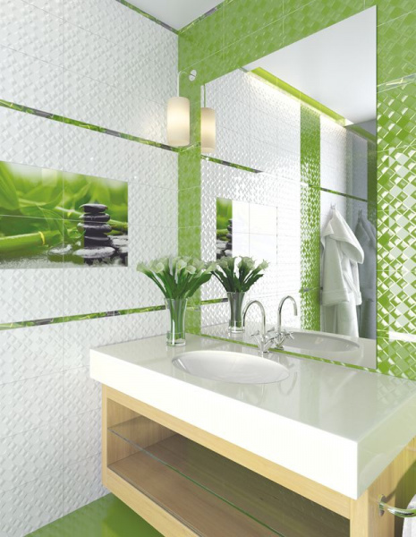 Плитка для стен Golden Tile 250х400 RELAX Зеленый (494061)