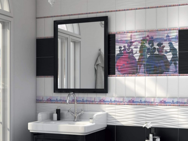 ПЛИТКА керамическая Kerama Marazzi Карнавал в Венеции чёрный структура 20х30 8276
