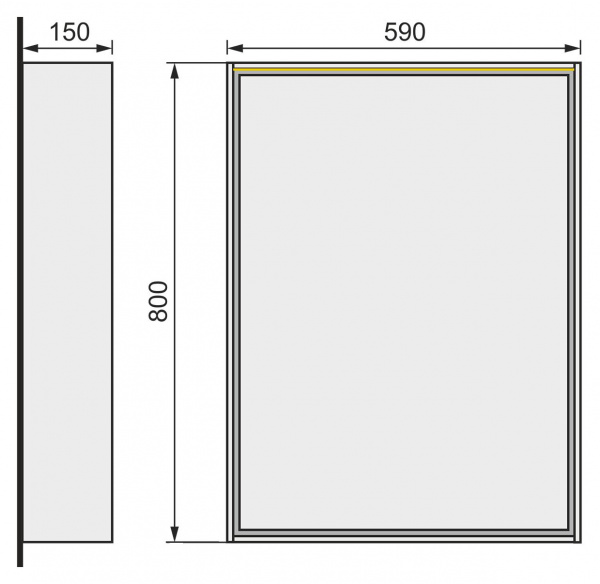Зеркало Raval Frame 60 Дуб сонома с подсветкой (сенсор), Fra.02.60/W-DS