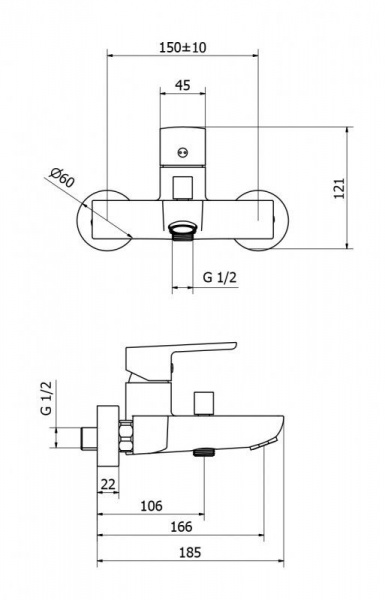 Смеситель для ванны и душа Cezares FLORIAN-VM-01, FLORIAN-VM-01
