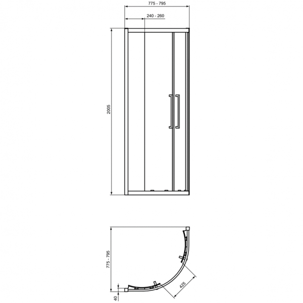 Душевая кабина Ideal Standard I.Life Quadrant 80х80 см (полный комплект), T4933EO