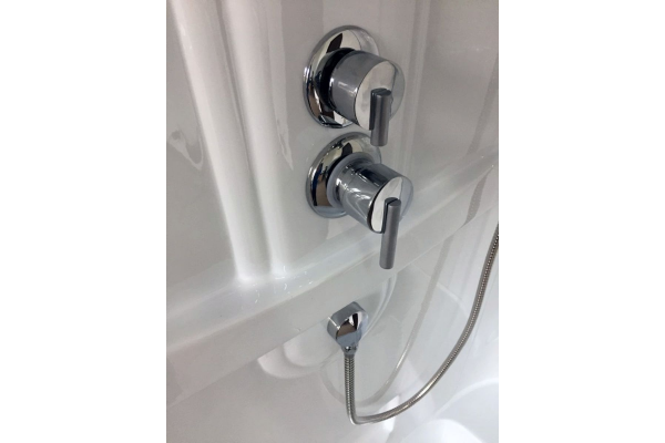Гидромассажный бокс Royal Bath 100х80х217, матовое стекло, белый профиль, правая, RB 8100BP2-M-R