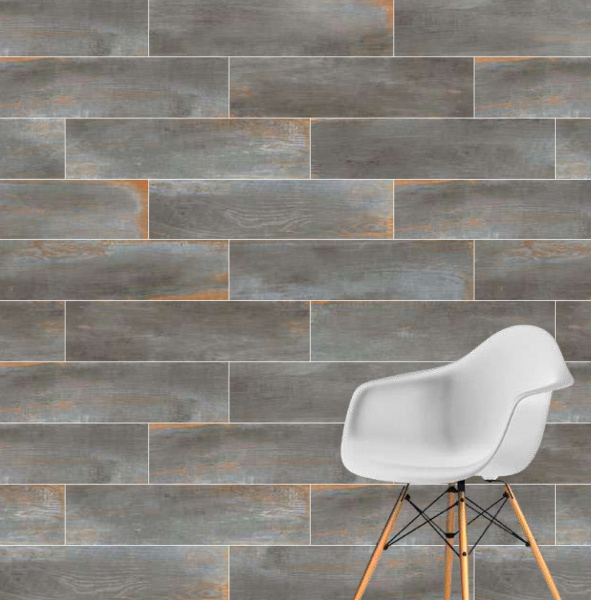 Керамогранит Vitra РусикВуд Черный 20X80