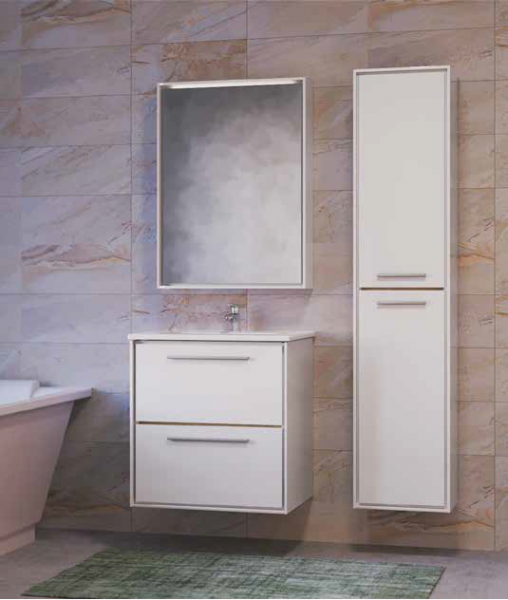 Зеркало-шкаф Raval Frame 75 Белый с подсветкой, розеткой, Fra.03.75/W