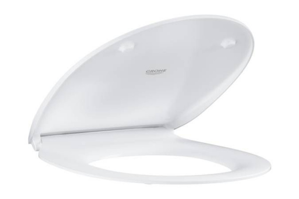 Сиденье с крышкой Grohe Bau Ceramic, дюропласт, Soft close, металлическое крепление, петли хром, аль