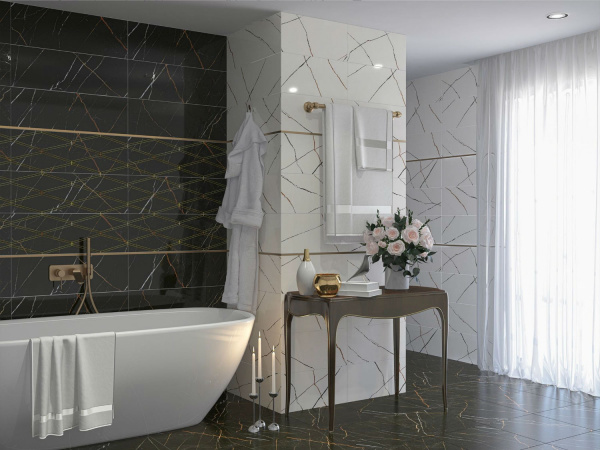 Керамическая плитка настенная Eletto Ceramica BLACK & GOLD 24,2*70, 508111201