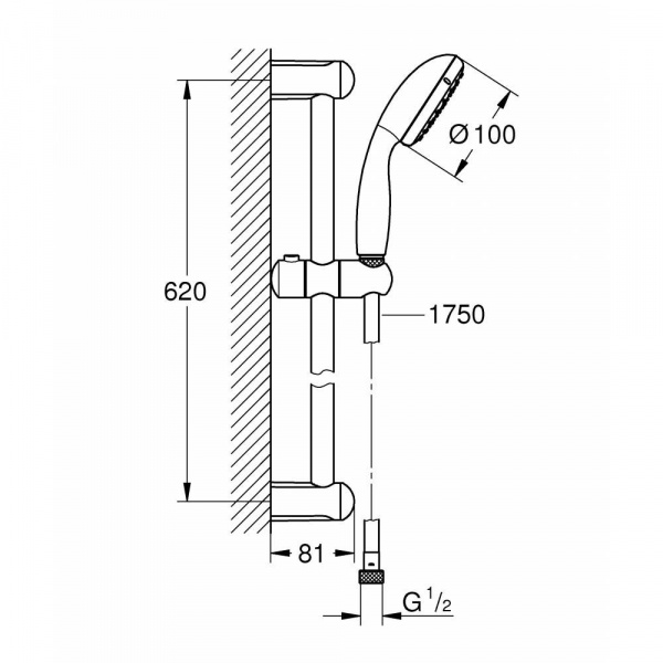 Штанга для душа Grohe Tempesta, 27853001