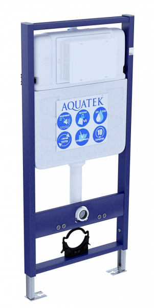 Комплект Aquatek Либра 3 в 1: подвесной унитаз Либра  с тонким сиденьем soft-close, монтаж рама для