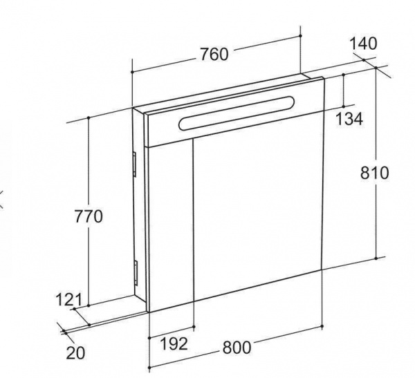 Зеркальний шкаф Roca Виктория / Victoria NORD 80 см, Z.RU90.0.003.3