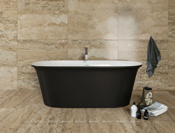Ванна акриловая Aquanet Family Smart 170*78 см , белый матовый/черный матовый, 88778-MW-MB