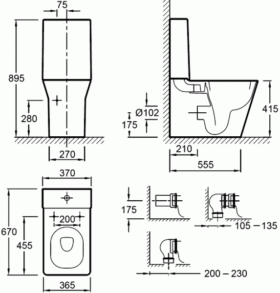 Унитаз Jacob Delafon REVE  /67x36,5/ с крышкой микролифт, 5033K-00