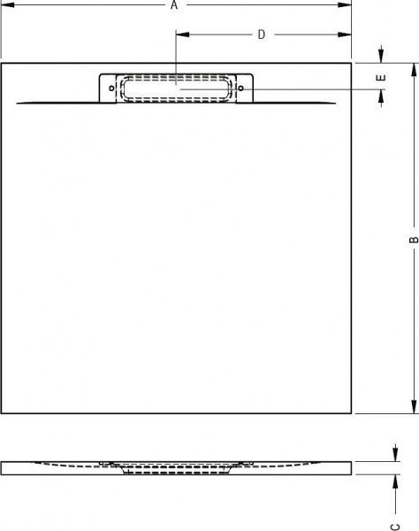 Душевой поддон Riho ISOLA 90x80  COLOUR WHITE MAT, DR121050000000S