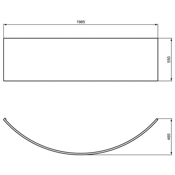 Фронтальная панель Ideal Standard i.life для угловой ванны 140 см, T479601