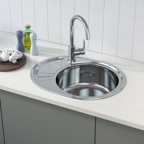 Мойка для кухни IDDIS Suno 60х47, левое, хром, SUN60PRi77