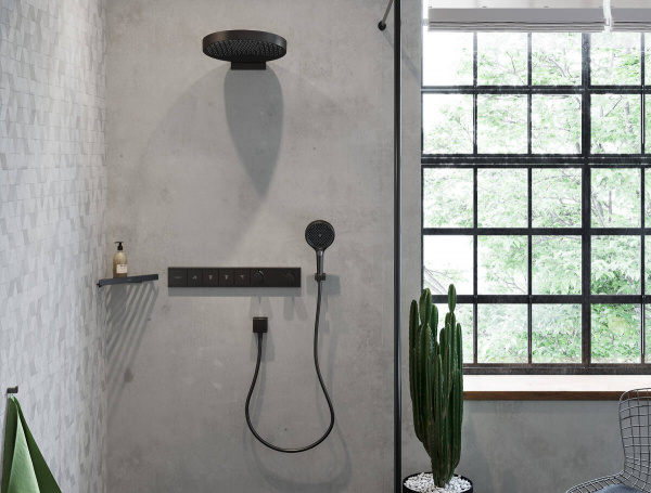 Смеситель для душа Hansgrohe RainSelect с термостатом для 4 потребителей, шлифованная бронза, 153821