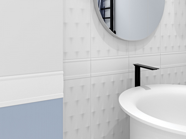 Керамическая плитка настенная Meissen Keramik Trendy  светло-голубой 25x75 TYU491