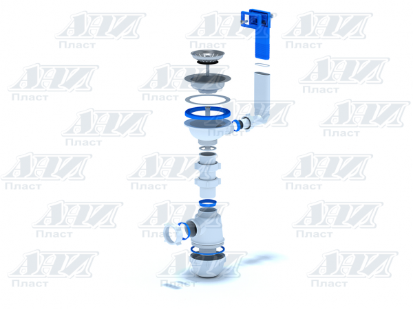 A0145S Сифон Ани Грот 3 1/2*40 с переливом мойки A0145S