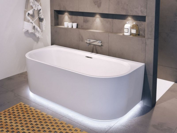 Ванна акриловая Riho DESIRE WALL 184x84 +светодиоды с размещением под ванной, BD0700500K00133
