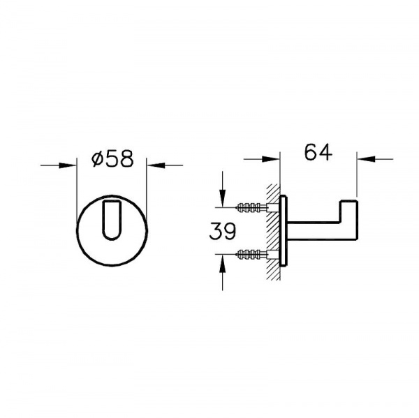 Крючок для халатов Vitra Origin, хром, A44884