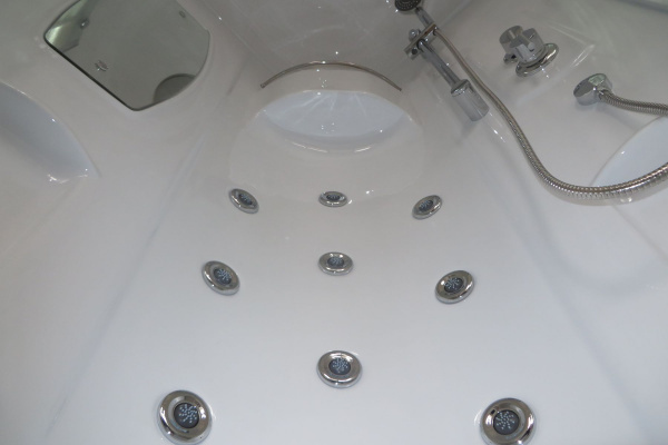Гидромассажный бокс Royal Bath 90х90х217, прозрачное стекло, белый профиль, RB 90NRW-T